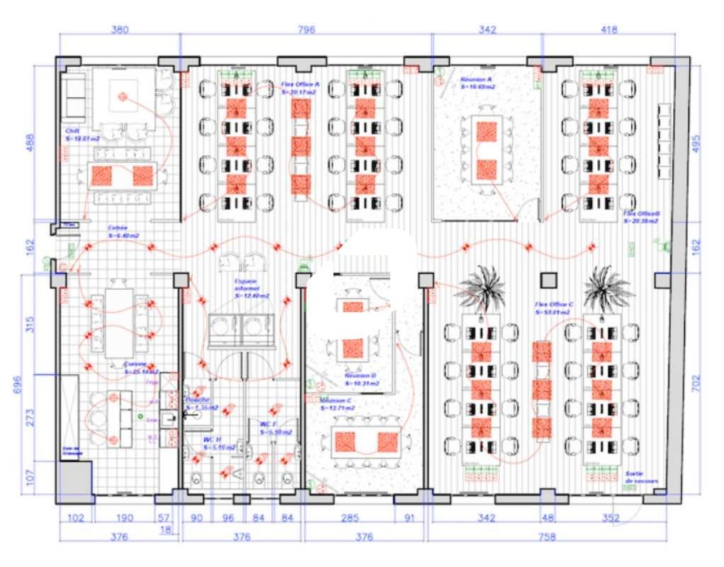Location bureaux 240 m² non divisibles