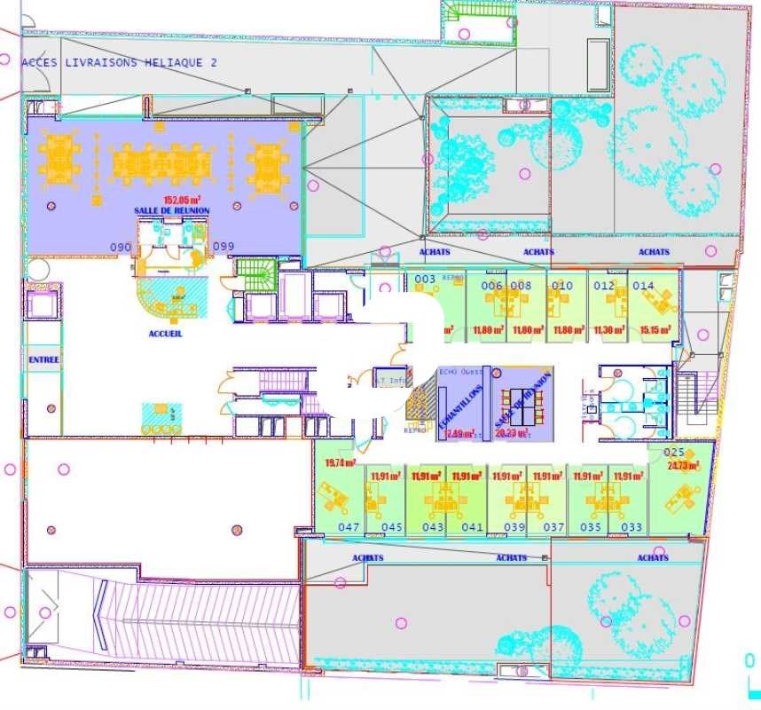 Location bureaux 3838 m² divisibles à partir de 171 m²