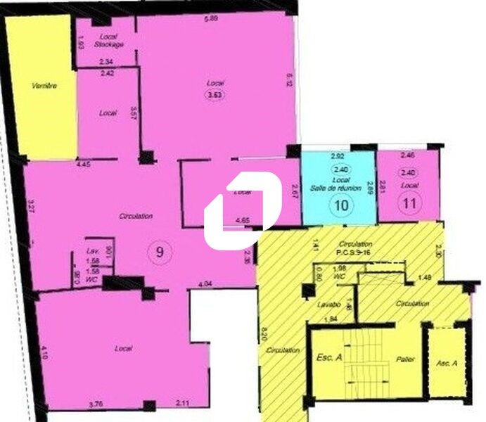 Location bureaux 150 m² non divisibles