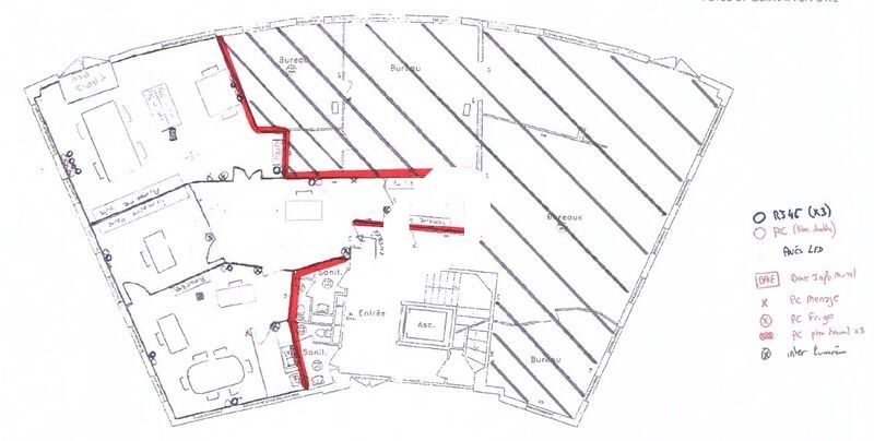 Location bureaux 160 m² non divisibles