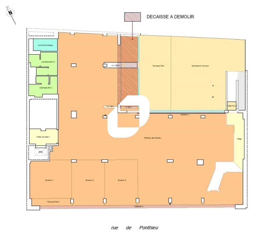 Location bureaux 647 m² divisibles à partir de 318 m²