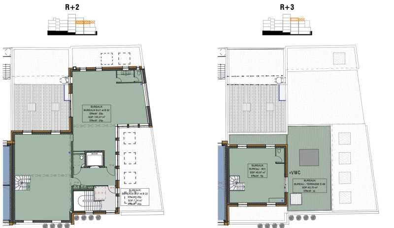 Location bureaux 999 m² divisibles à partir de 101 m²
