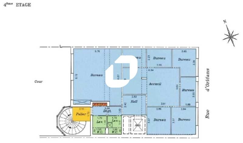 Location bureaux 55 m² non divisibles