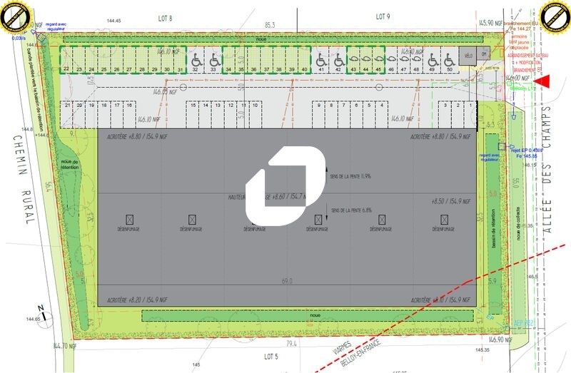 Location entrepots 2550 m² divisibles à partir de 425 m²