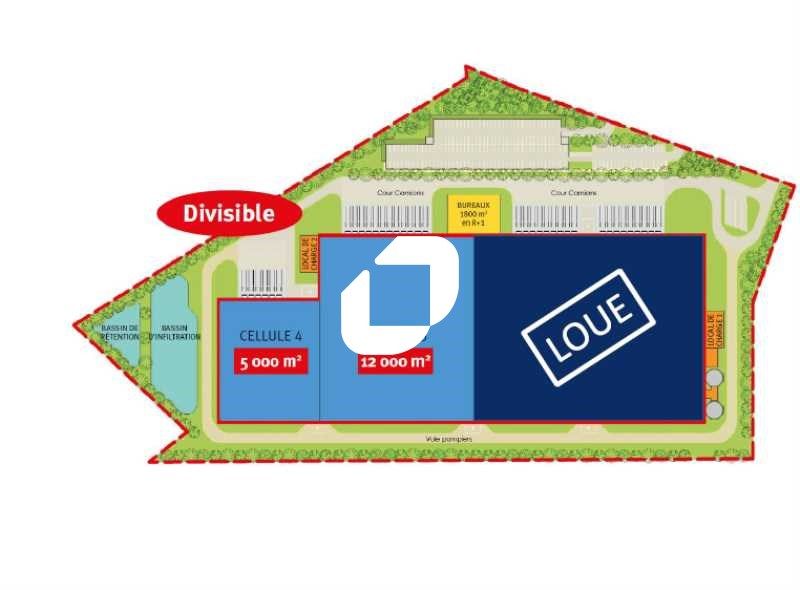 Location entrepots 17100 m² non divisibles