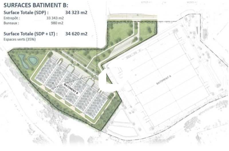 Location entrepots 34320 m² non divisibles