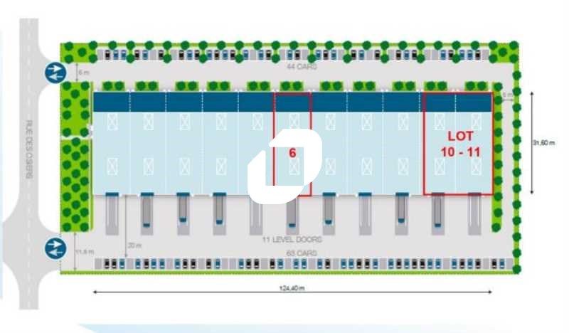 Location entrepots 1242 m² divisibles à partir de 406 m²
