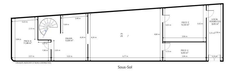 Vente locaux commerciaux 334 m² non divisibles