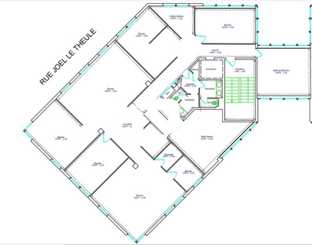 Location bureaux 606 m² divisibles à partir de 303 m²