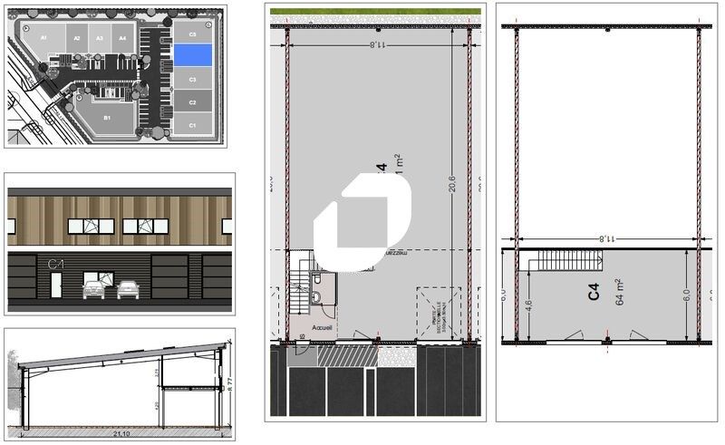 Location entrepots 305 m² non divisibles