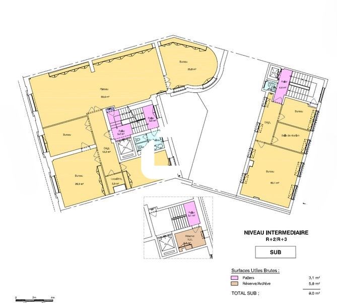 Location bureaux 362 m² divisibles à partir de 165 m²