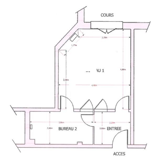 Location bureaux 34 m² non divisibles