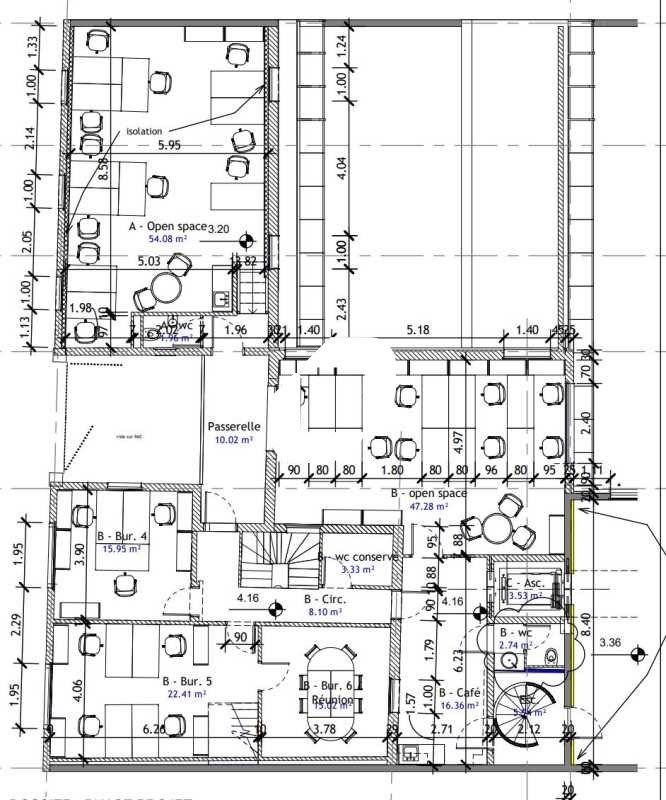 Location bureaux 367 m² non divisibles