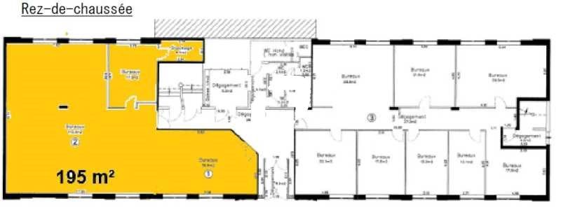Location bureaux 340 m² divisibles à partir de 145 m²
