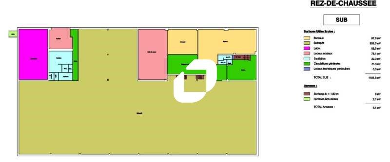 Location entrepots 1726 m² non divisibles