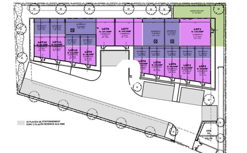 Vente locaux commerciaux 135 m² non divisibles