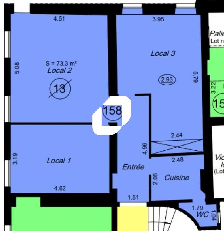 Location bureaux 164 m² divisibles à partir de 80 m²