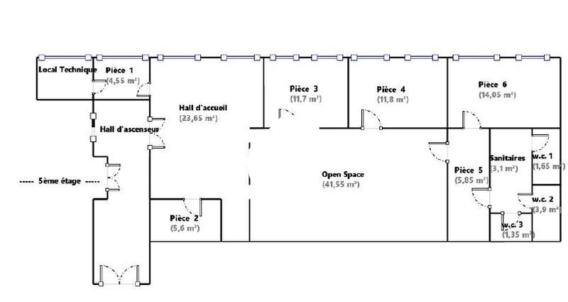 Vente bureaux 133 m² non divisibles