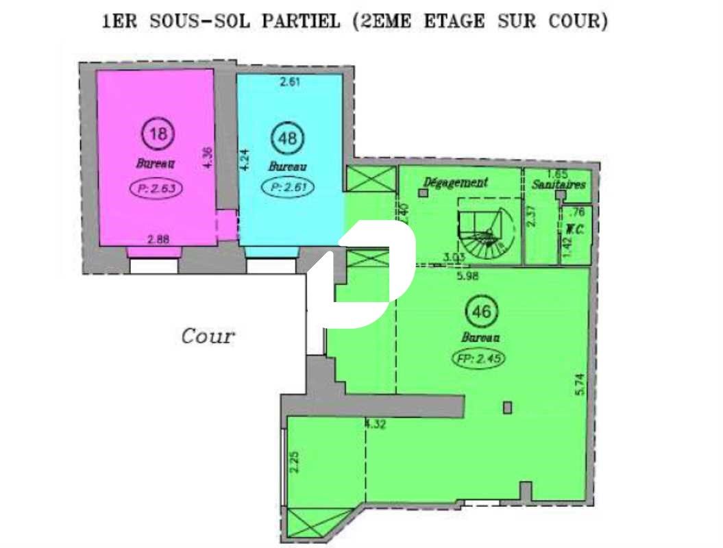 Vente bureaux 299 m² non divisibles