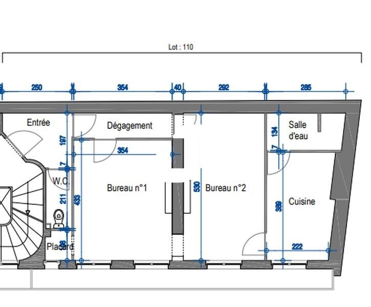 Location bureaux 54 m² non divisibles