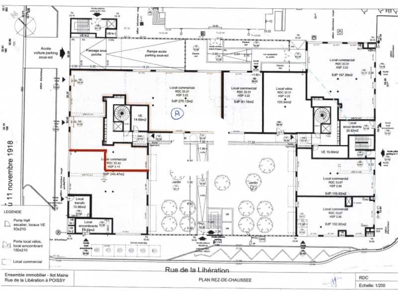 Location locaux commerciaux 170 m² non divisibles
