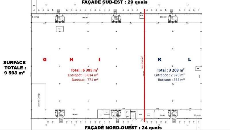 Location entrepots 5151 m² divisibles à partir de 1718 m²
