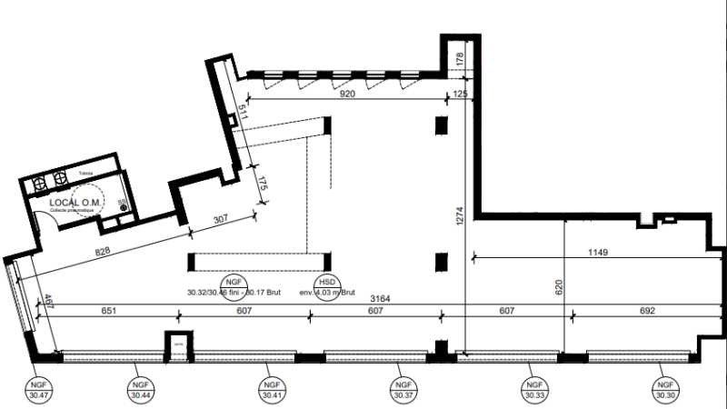 Vente locaux commerciaux 274 m² non divisibles