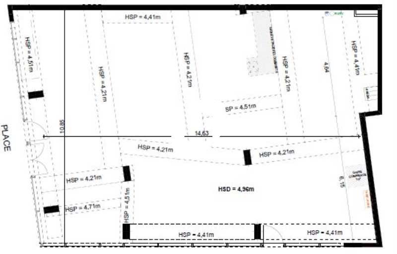 Location locaux commerciaux 171 m² non divisibles