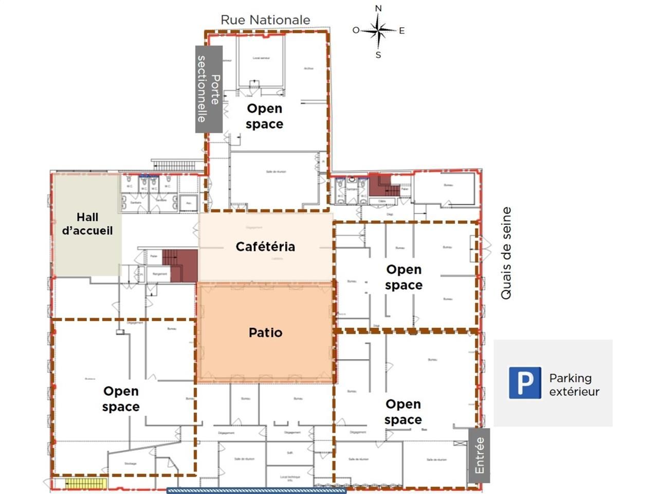 Location bureaux 2587 m² non divisibles