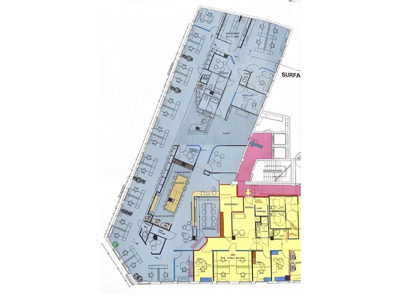 Location bureaux 891 m² divisibles à partir de 181 m²
