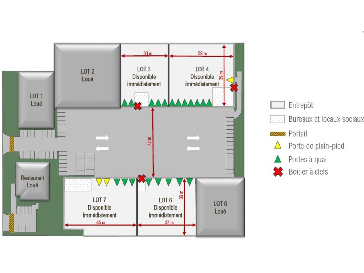 Location entrepots 6061 m² divisibles à partir de 1247 m²