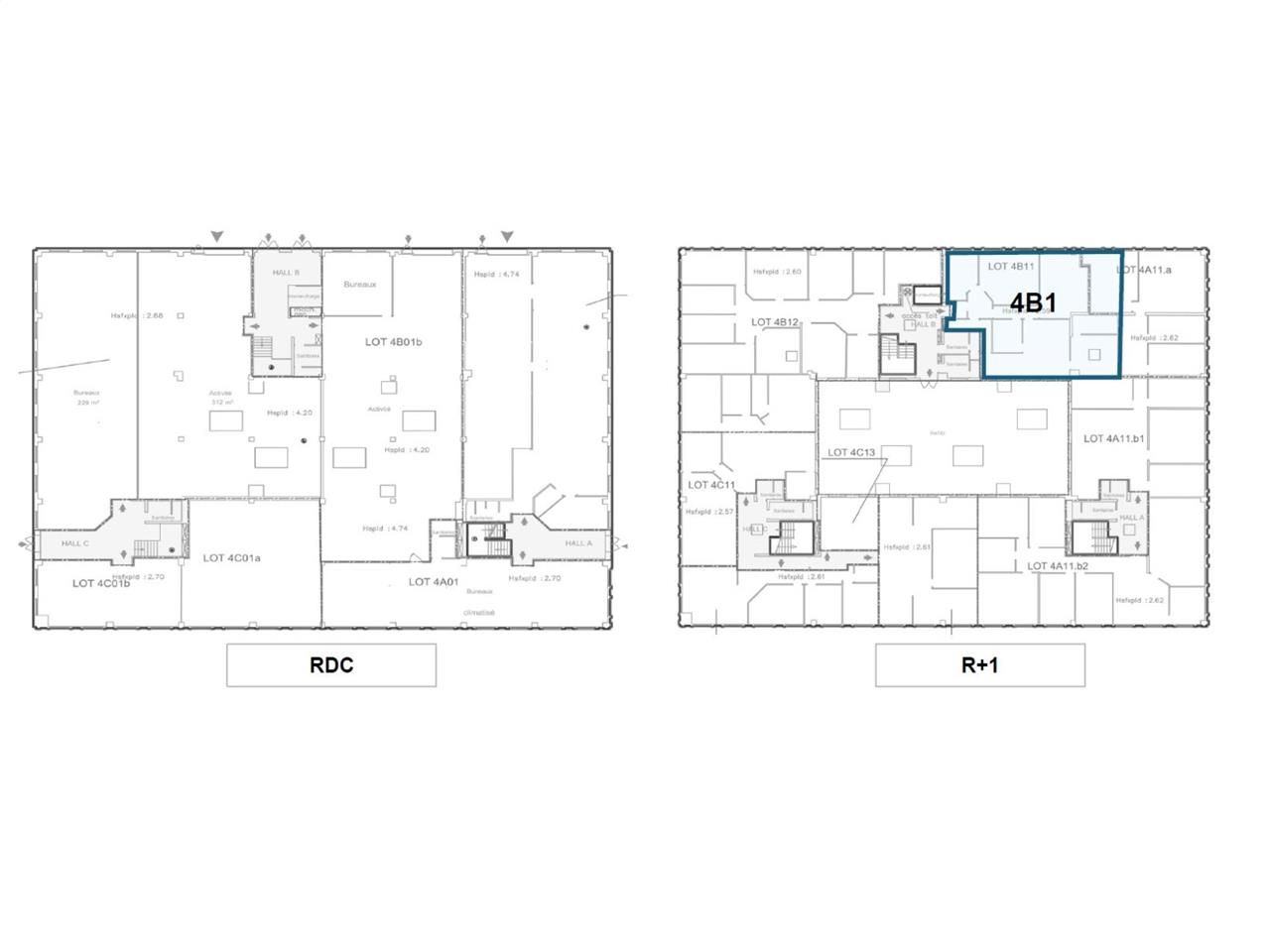 Location bureaux 2263 m² divisibles à partir de 154 m²