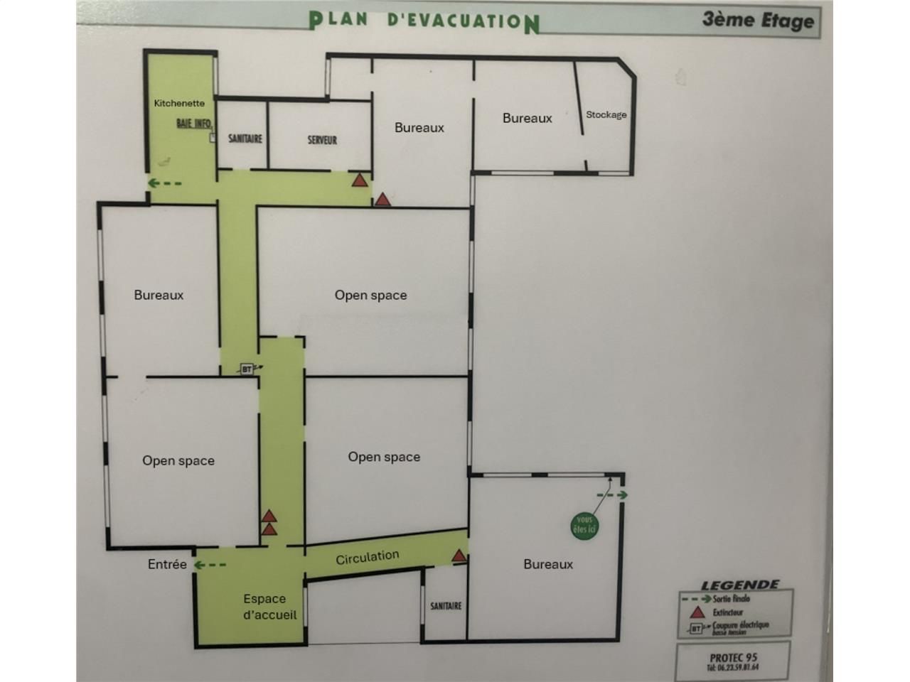 Location bureaux 180 m² non divisibles