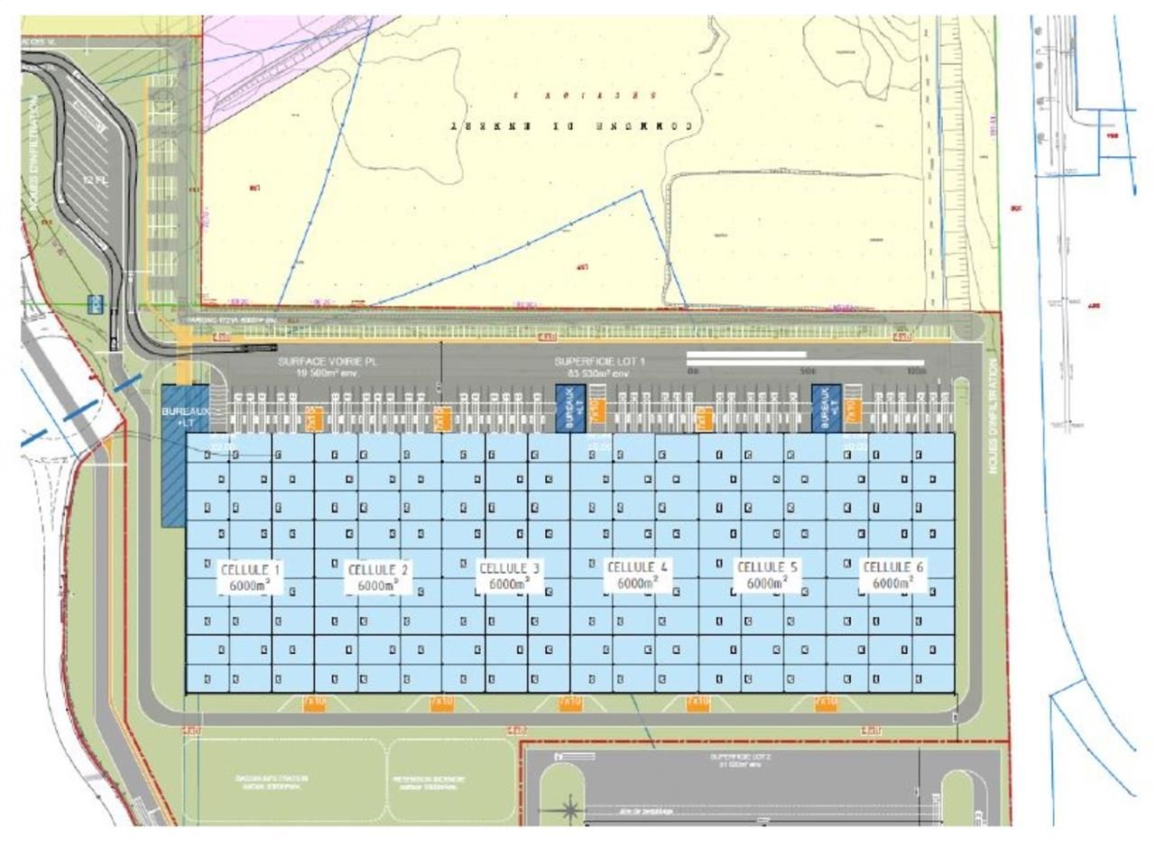 Location entrepots 37752 m² non divisibles