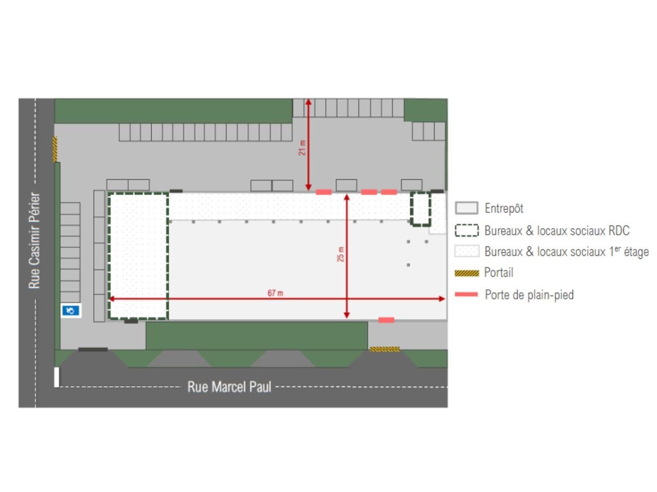 Location entrepots 2361 m² non divisibles