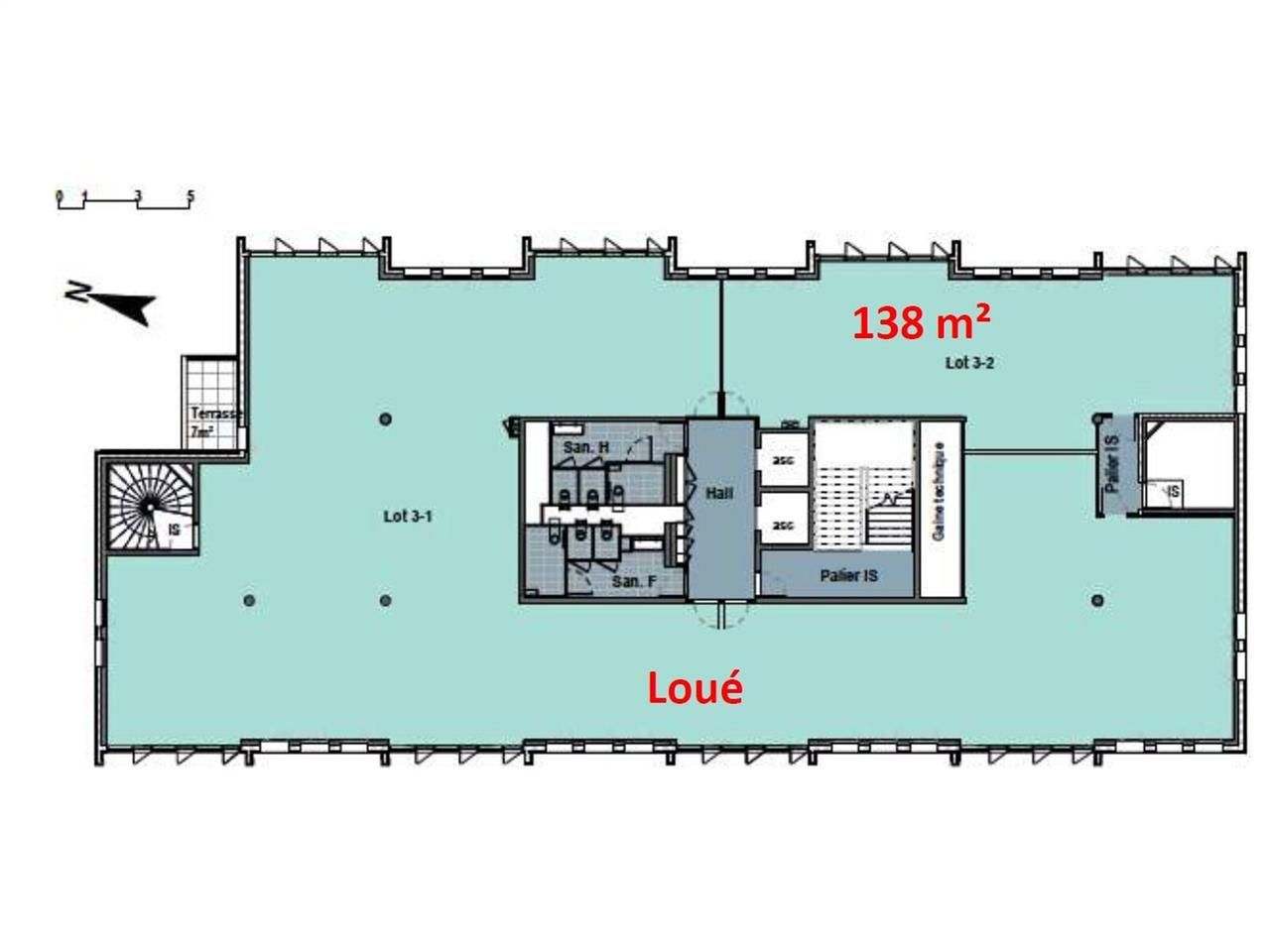 Location bureaux 3298 m² divisibles à partir de 138 m²