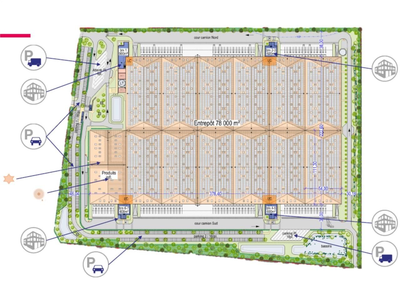 Location entrepots 81727 m² non divisibles