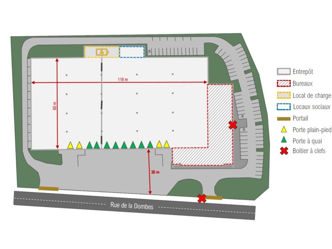 Location entrepots 9623 m² non divisibles