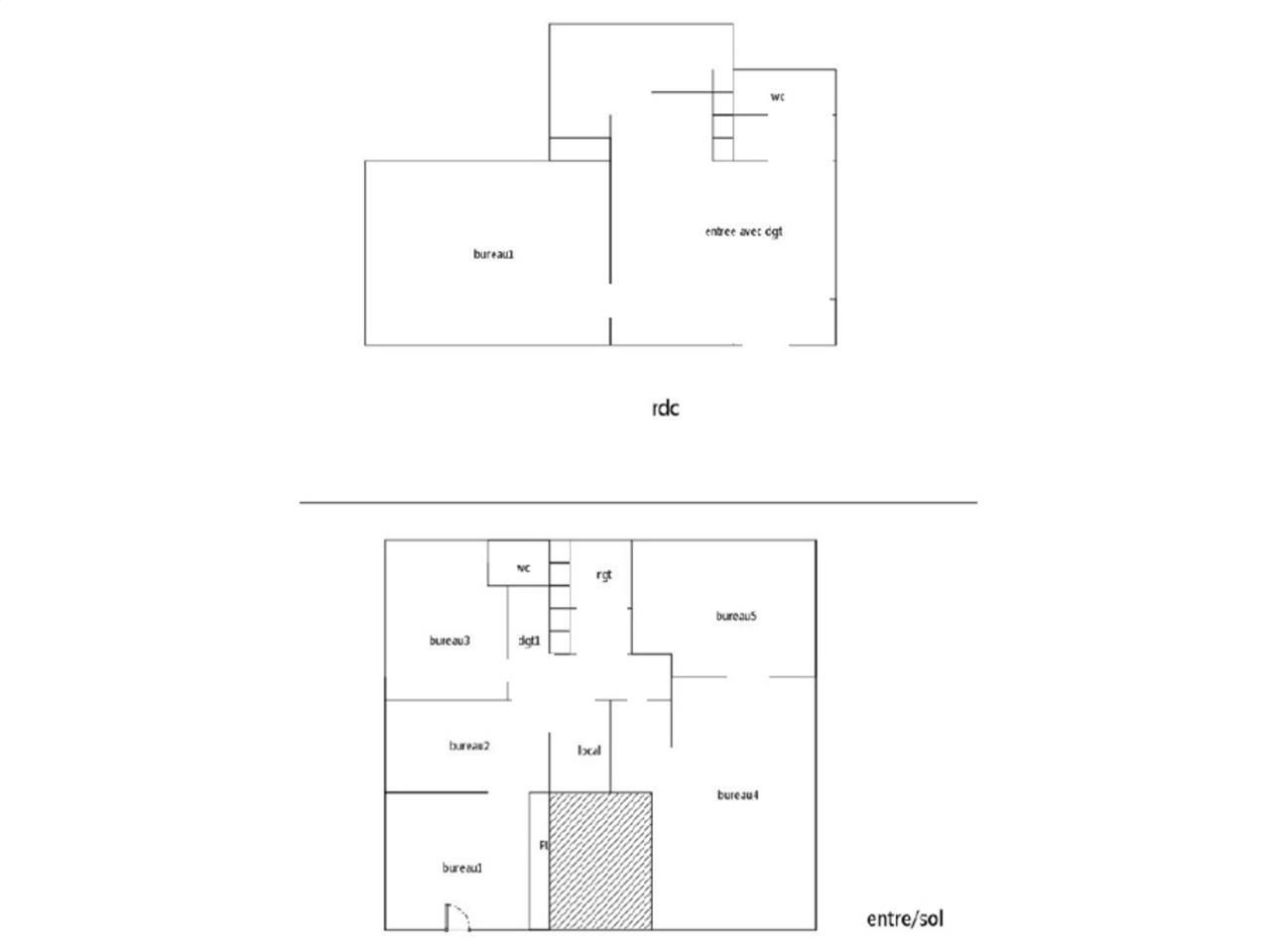 Location bureaux 151 m² non divisibles