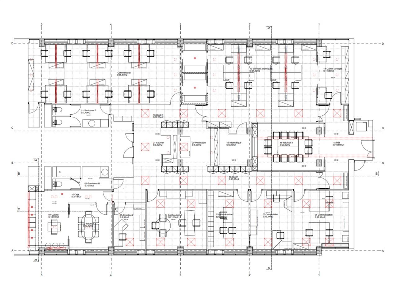 Location bureaux 401 m² non divisibles