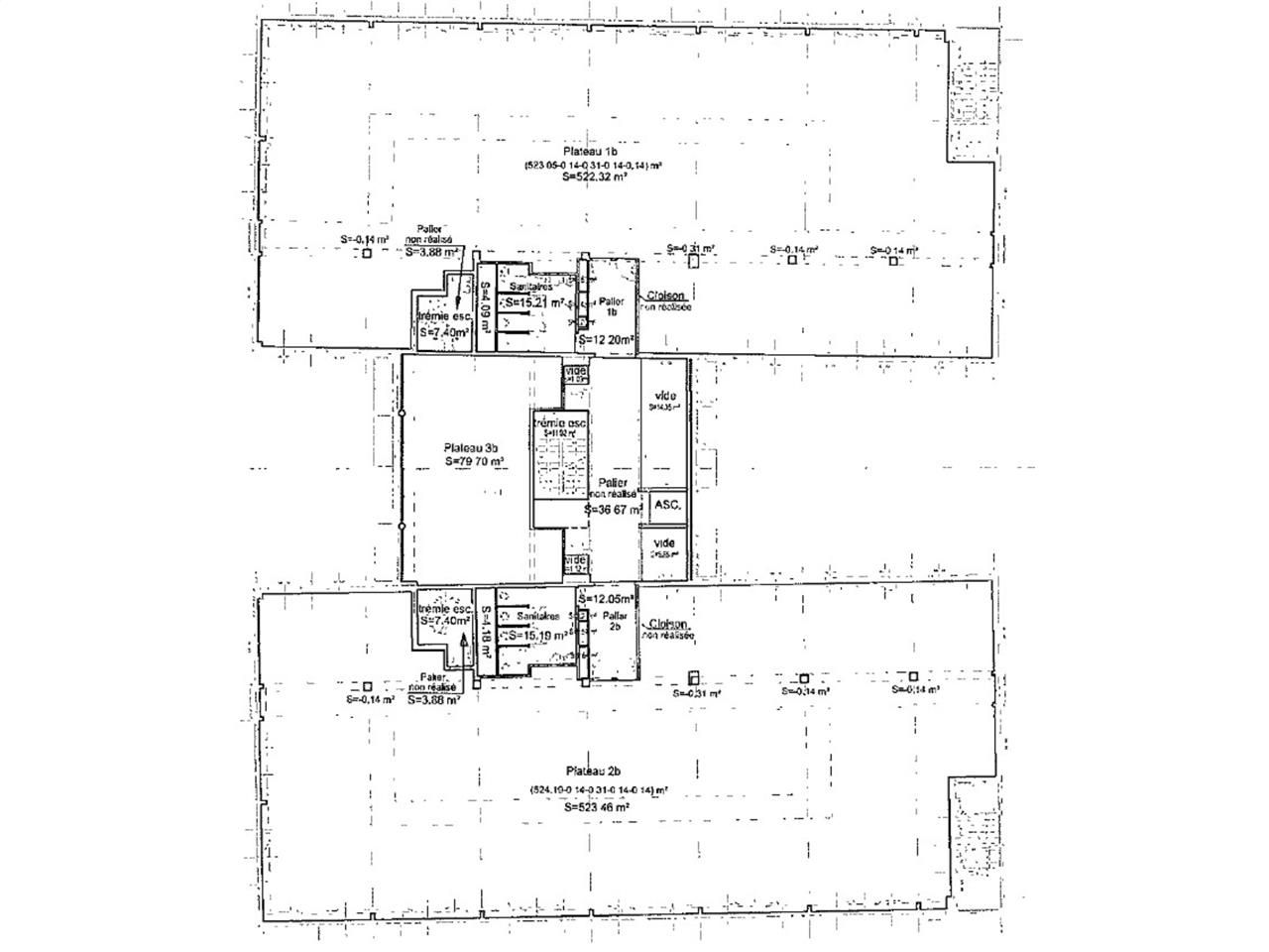 Vente bureaux 3702 m² divisibles à partir de 93 m²