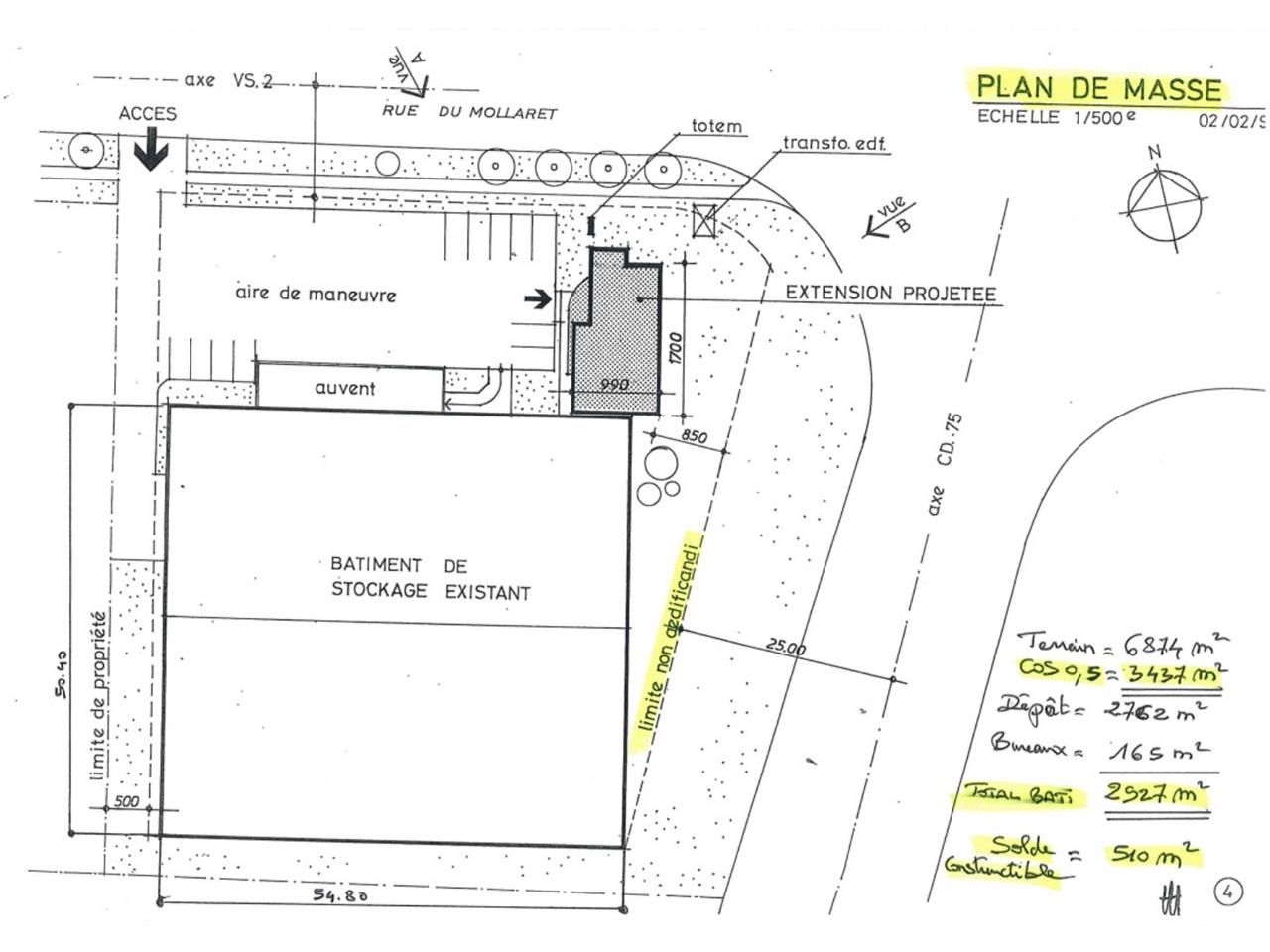 Vente entrepots 2927 m² non divisibles