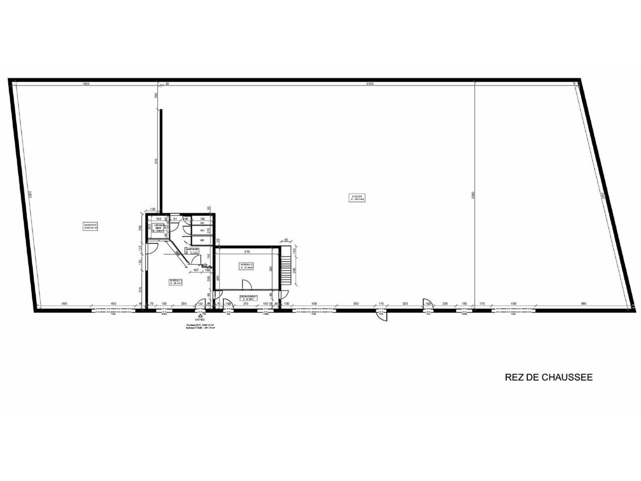 Location entrepots 1305 m² non divisibles