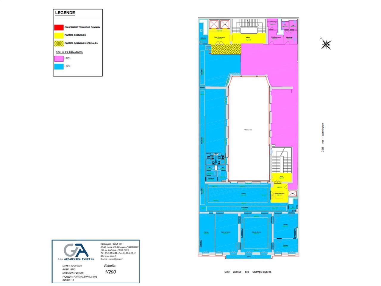 Location bureaux 416 m² non divisibles