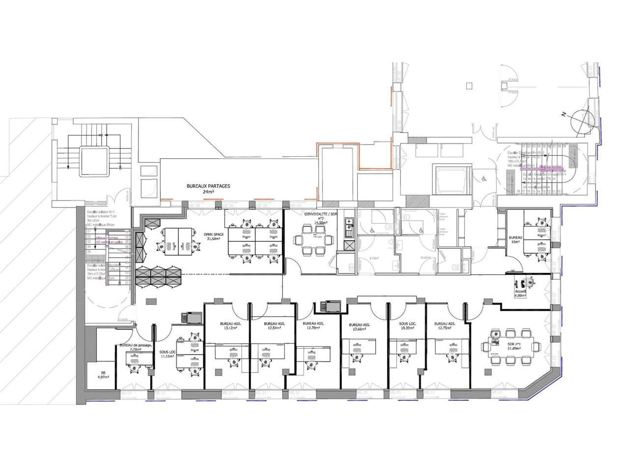 Location bureaux 325 m² non divisibles