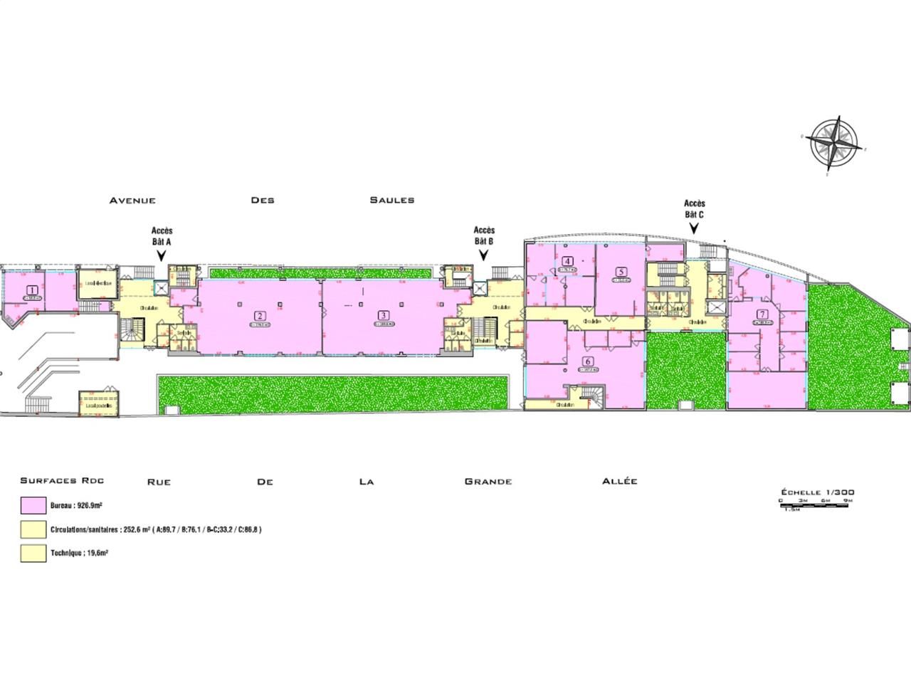 Vente bureaux 1834 m² divisibles à partir de 117 m²