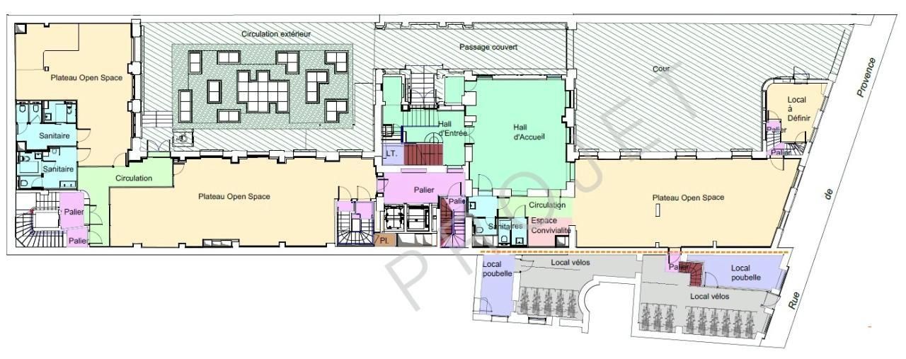 Location Bureaux 3096.9 m² divisibles 75009 Paris
