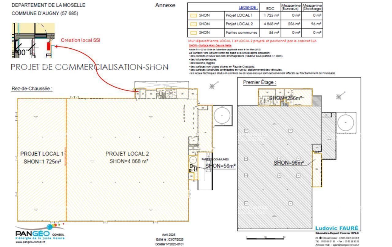 Location Local commercial 1725 m² non divisibles 57685 Augny