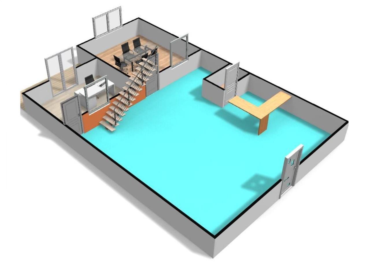 Vente bureaux 150 m² non divisibles