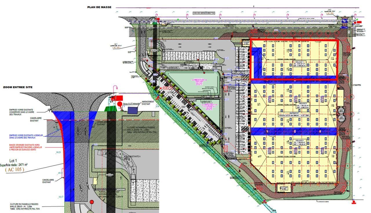 6593 m² pour cetentrepôts classe a en location à Oudalle